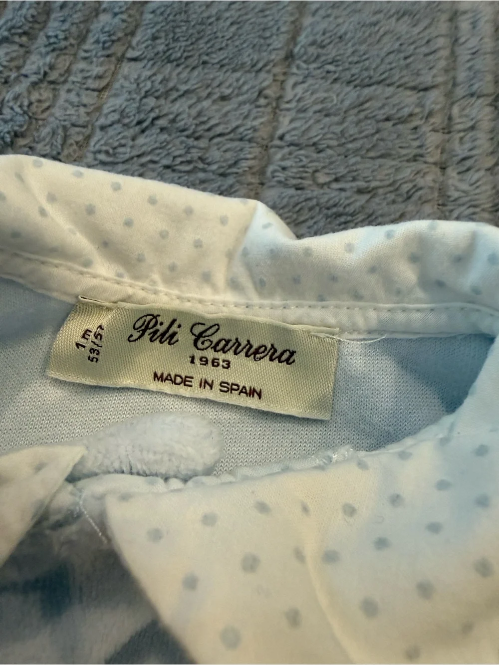 Baby Blue One-Piece Footed Romper with Peter Pan Collar